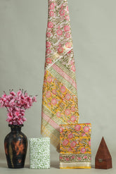 Premium Hand Block Printed Maheshwari Silk Suit(BFMAH21)